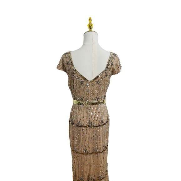 MAC DUGGAL 9089 Sequin Cap Sleeve Sweetheart Column Gown Size 4 $598 - Picture 6 of 9